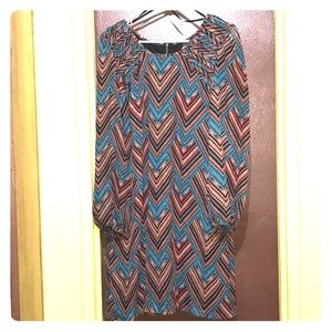 Fire Los Angeles Ethnic Print Dress
